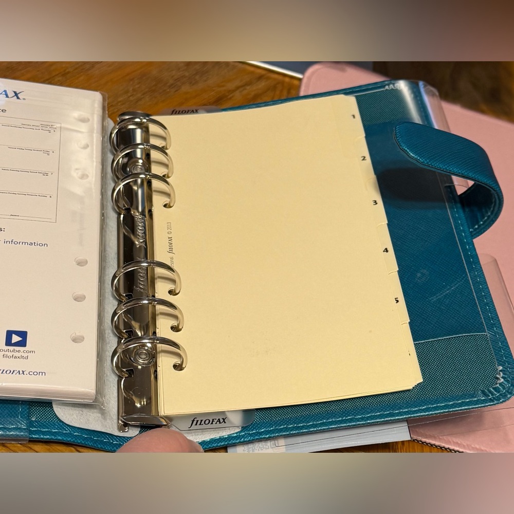 filoFAX Saffiano Personal Organizer Teal - Picture 6 of 10